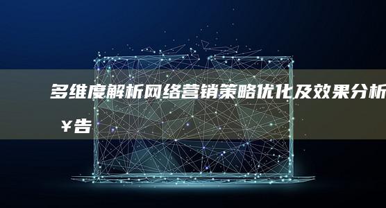 多维度解析：网络营销策略优化及效果分析报告